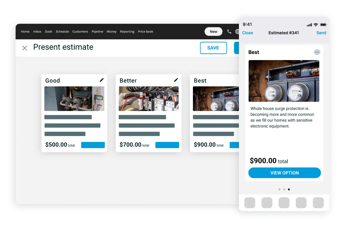 Electrical estimating and sales proposal software desktop