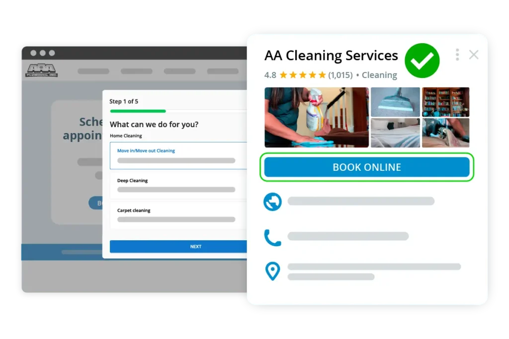 Cleaning service Reserve with Google Business Profile Integration from Housecall Pro