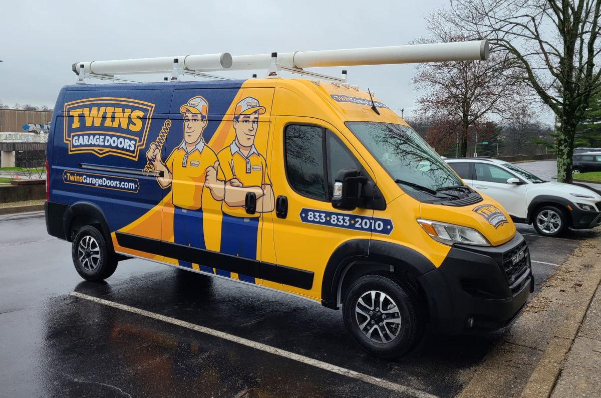 Twins garage doors Superpro work van