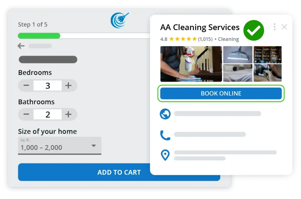 Online home cleaning service booking software for Housecall Pro