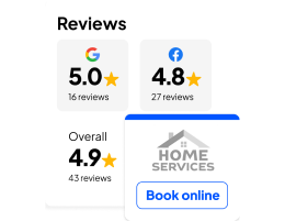 Reviews and ratings for a home services business