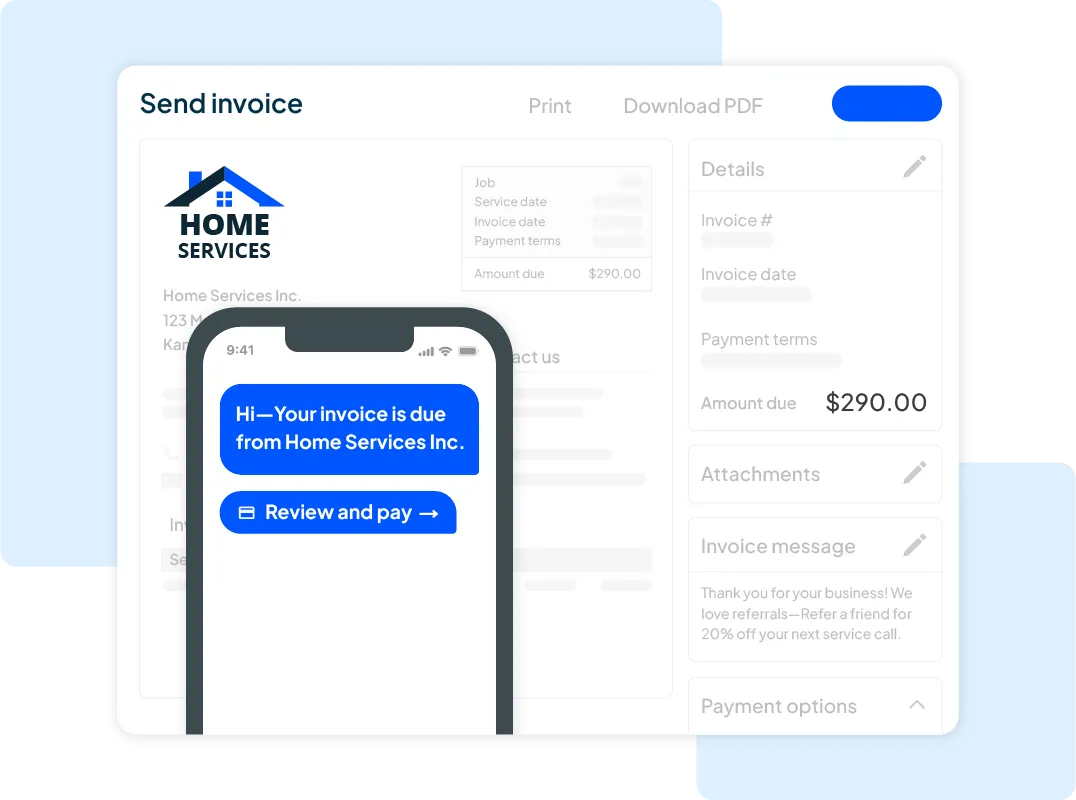 Handyman invoice and bill payment software from Housecall Pro