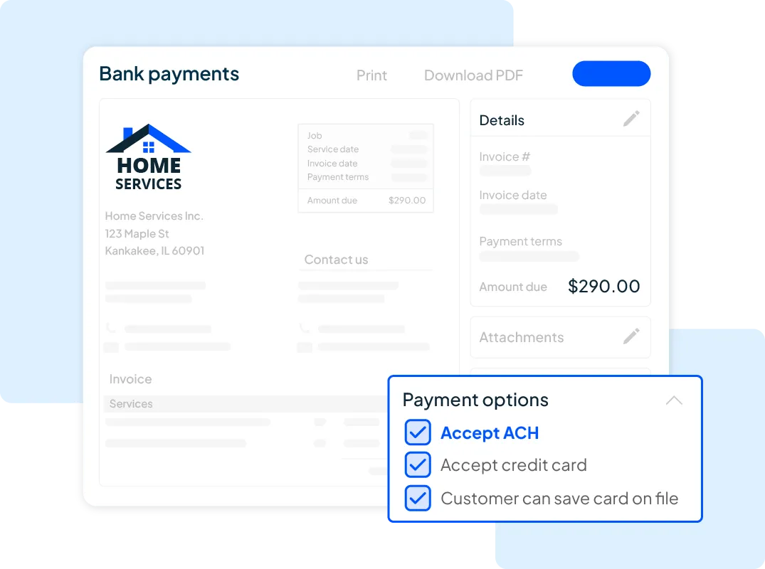 Accept ACH payment software from Housecall Pro