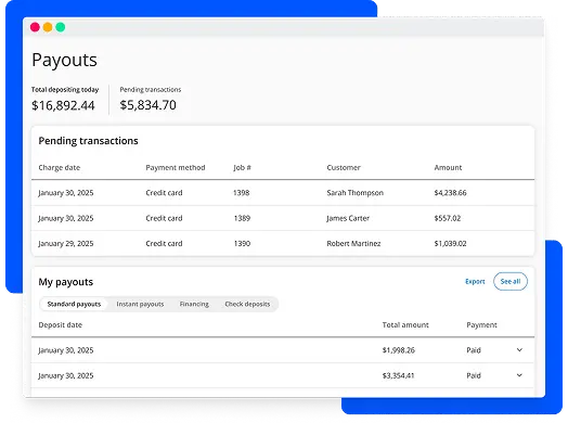 Housecall Pros contractor payroll software reporting dashboard