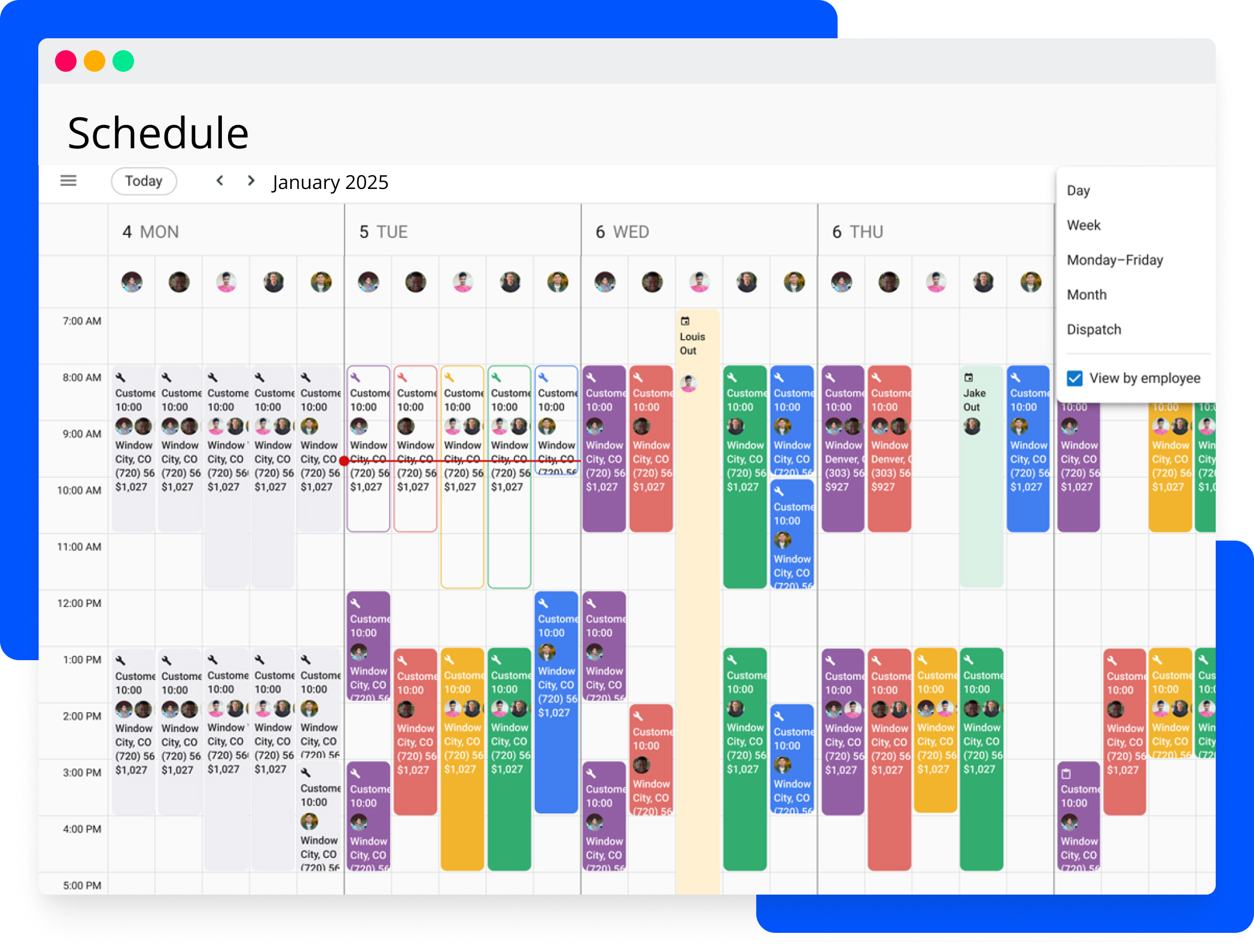 Field service scheduling and dispatching software from Housecall Pro