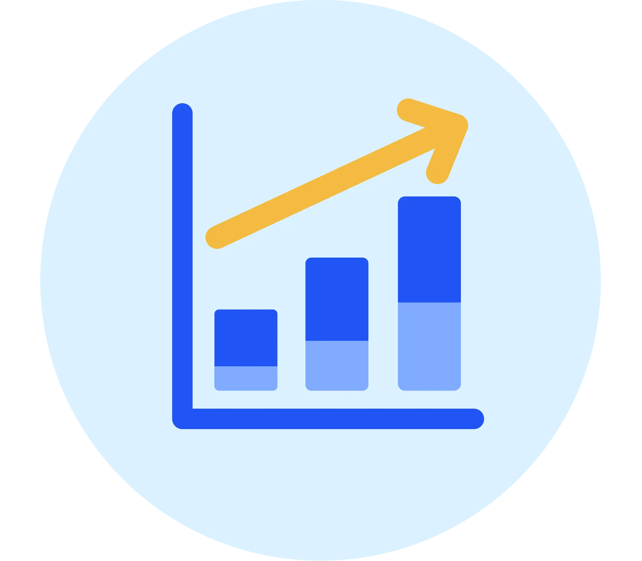 Rising bar chart graphic