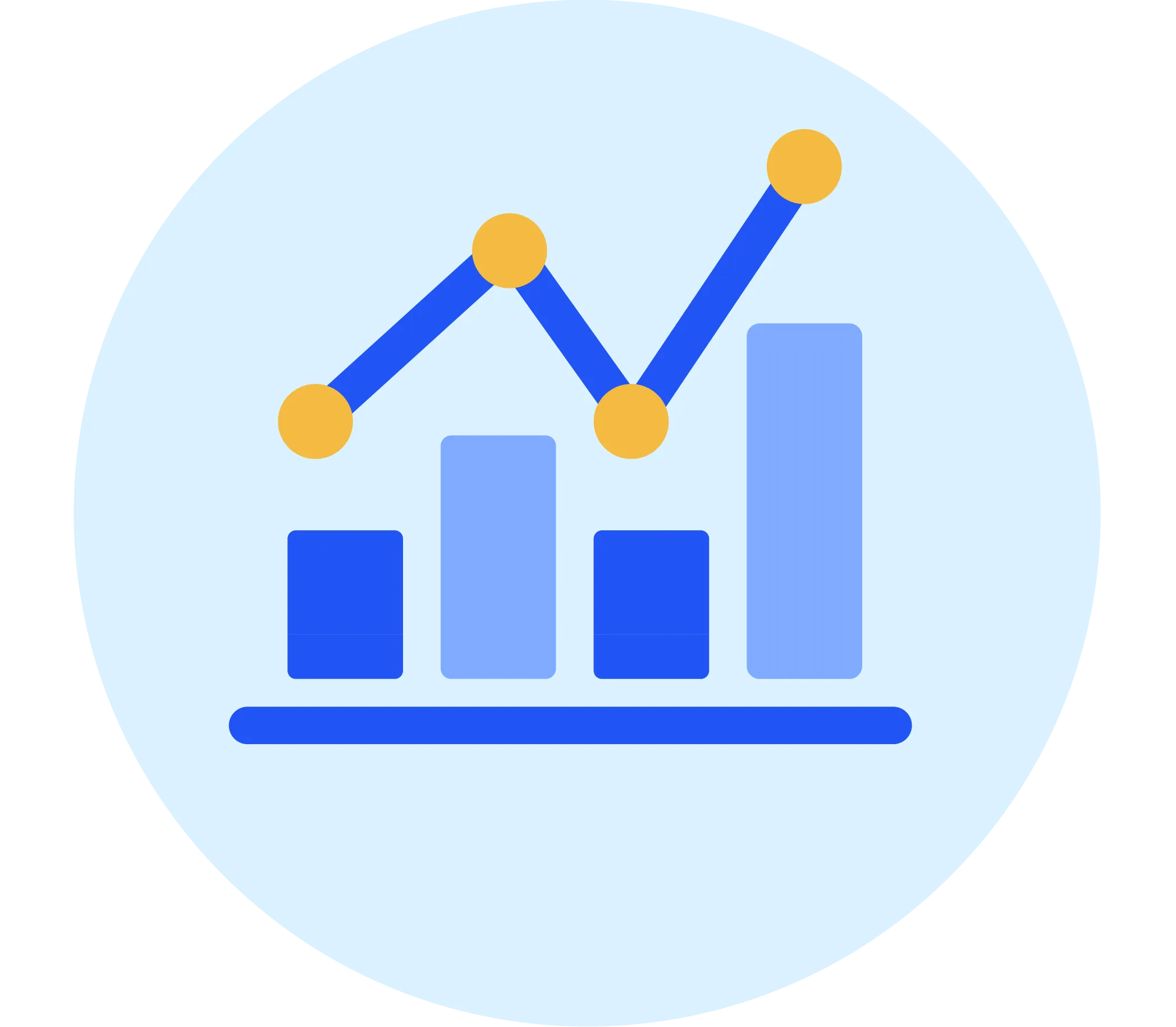 Lightbulb & rising bar chart graphic