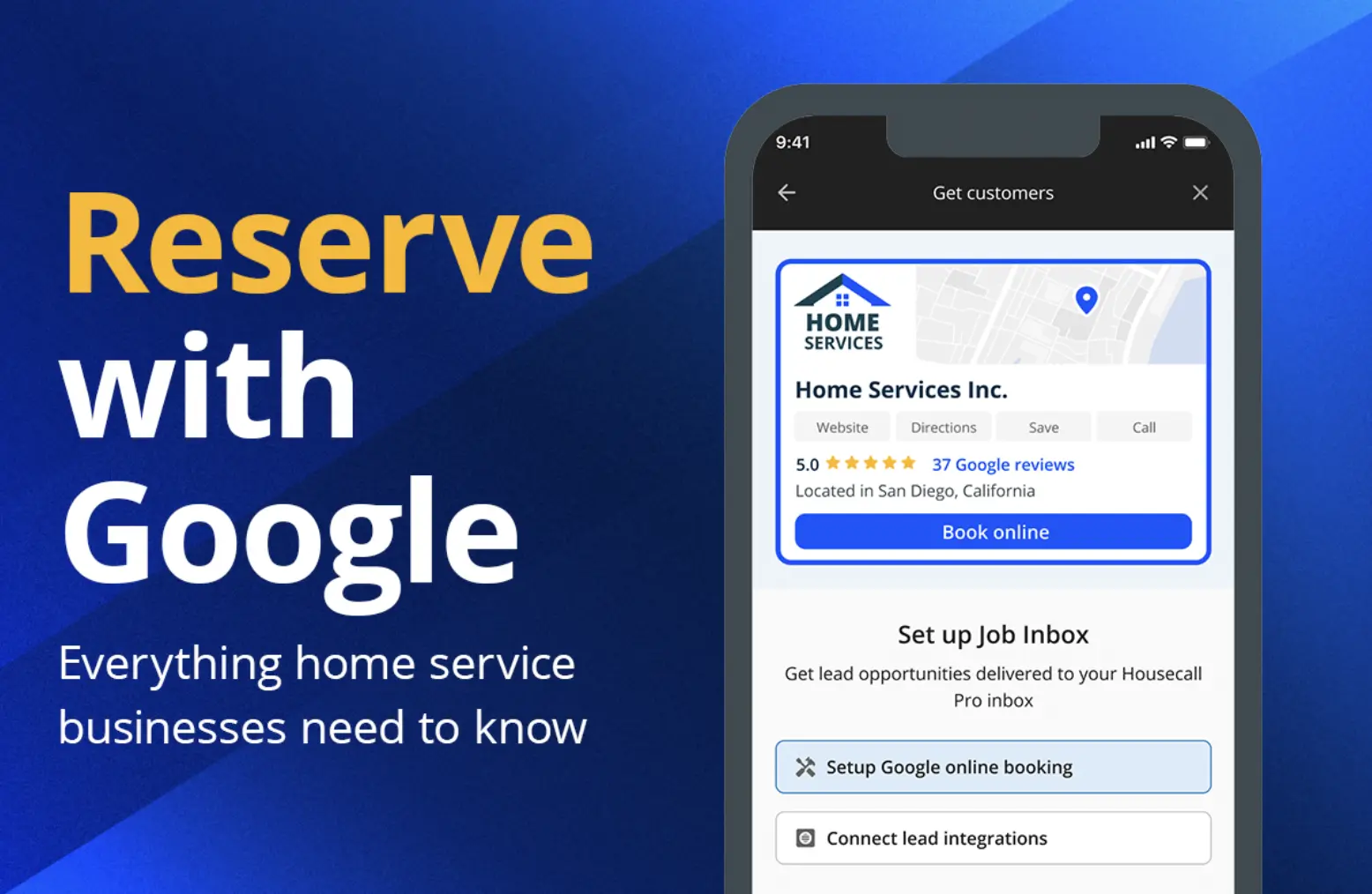 Reserve with Google + Housecall Pro intergation